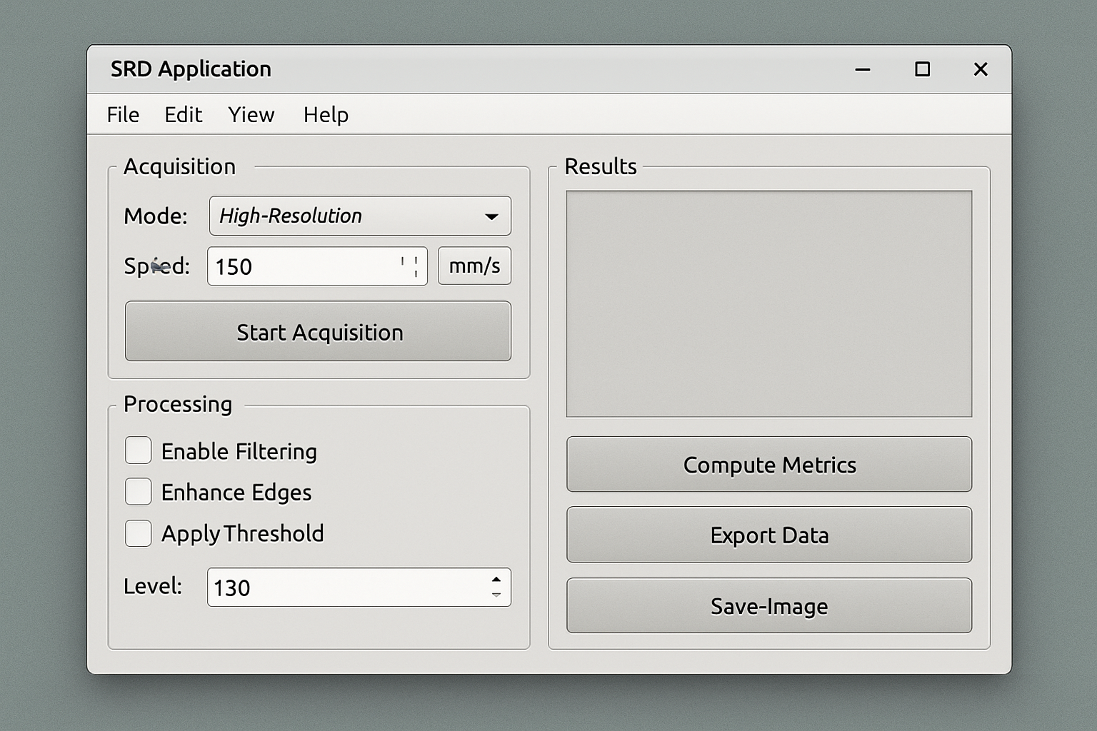 Custom SRD application interface on ScanLab.
